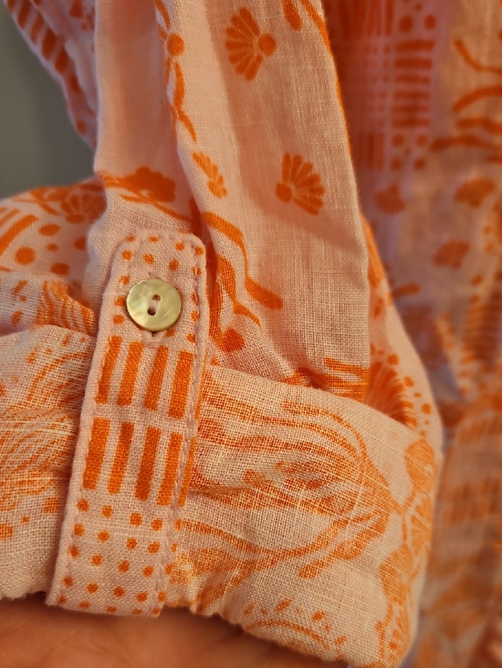 Sigrid Olsen Linen Coastal Tunic Button Down, L, Coastal Grandma, Euro, Swim - Picture 5 of 12